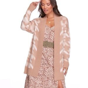 Jessica Simpson NWT Houndstooth Long Open Cardigan Sweater 1X